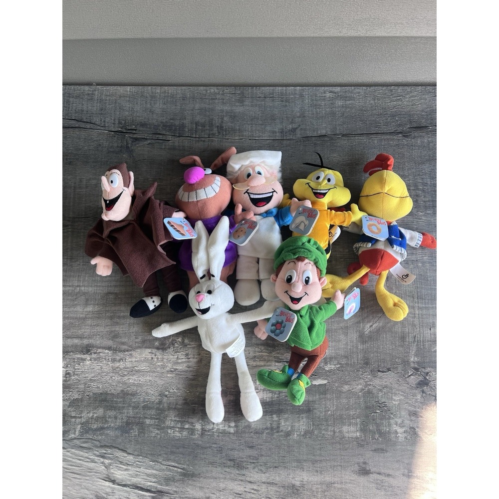 1997 General Mills Breakfast Babies Plush Cereal Mascots Complete Set of 7